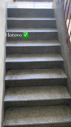 Schodiště po vyčištění horkou párou